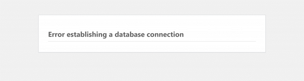 Error establishing a database connection