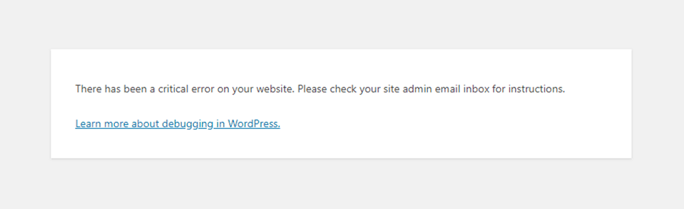 Kritický error WordPress