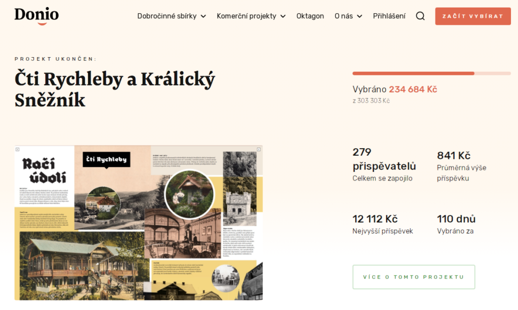 Read Rychleby and Králický Sněžník crowdfunding campaign on Donio